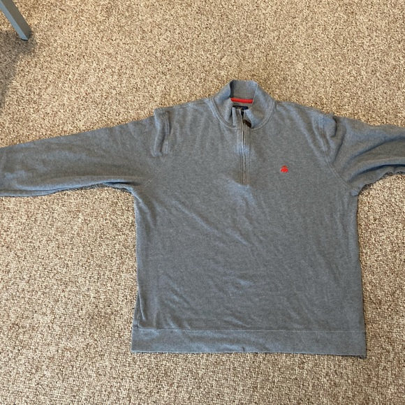 Men’s Brooks Brothers “346” Quarter Zip Pull Over Size XL Dark Gray Shirt - Picture 8 of 9